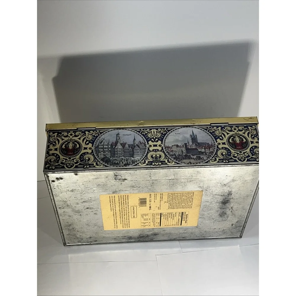 Henry Lambertz GMBH‎ & Co Tin Biscuit Box Hinged Chest 1998 Aachen Germany 14.5